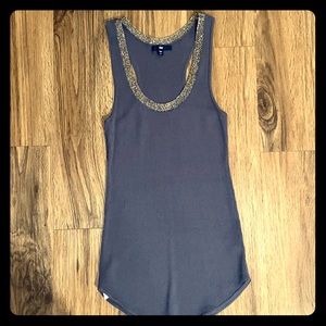 Gap size S dressy tank dusty blue with silver neck